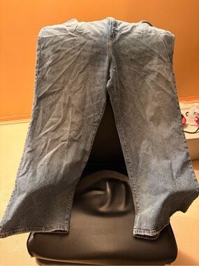 Good American Denim Wide-Leg Jeans with Sparkle Detail - Blue